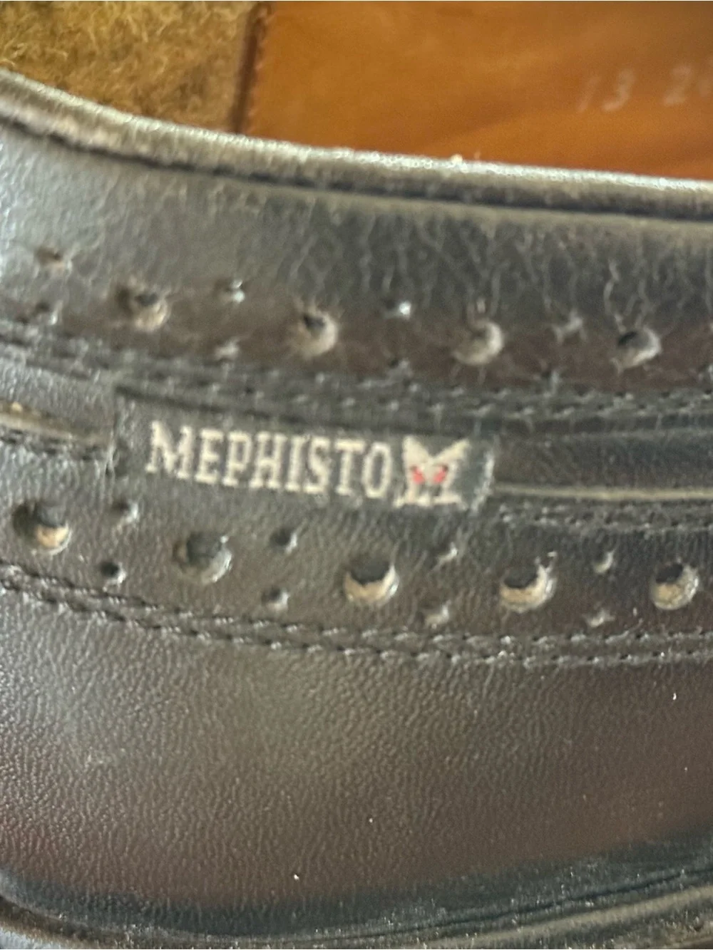 Mephisto Men’s Black Leather Wingtip Dress Shoes